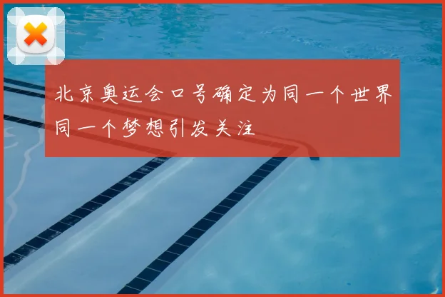 北京奥运会口号确定为同一个世界同一个梦想引发关注