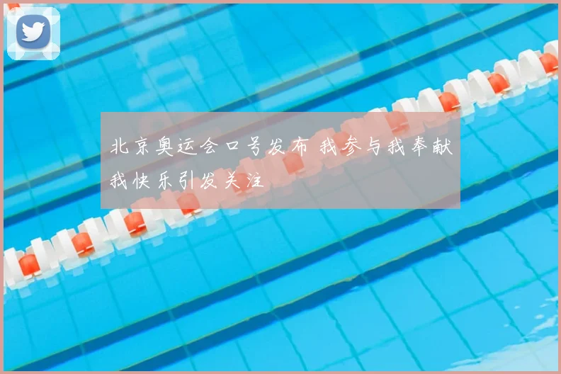 北京奥运会口号发布 我参与我奉献我快乐引发关注